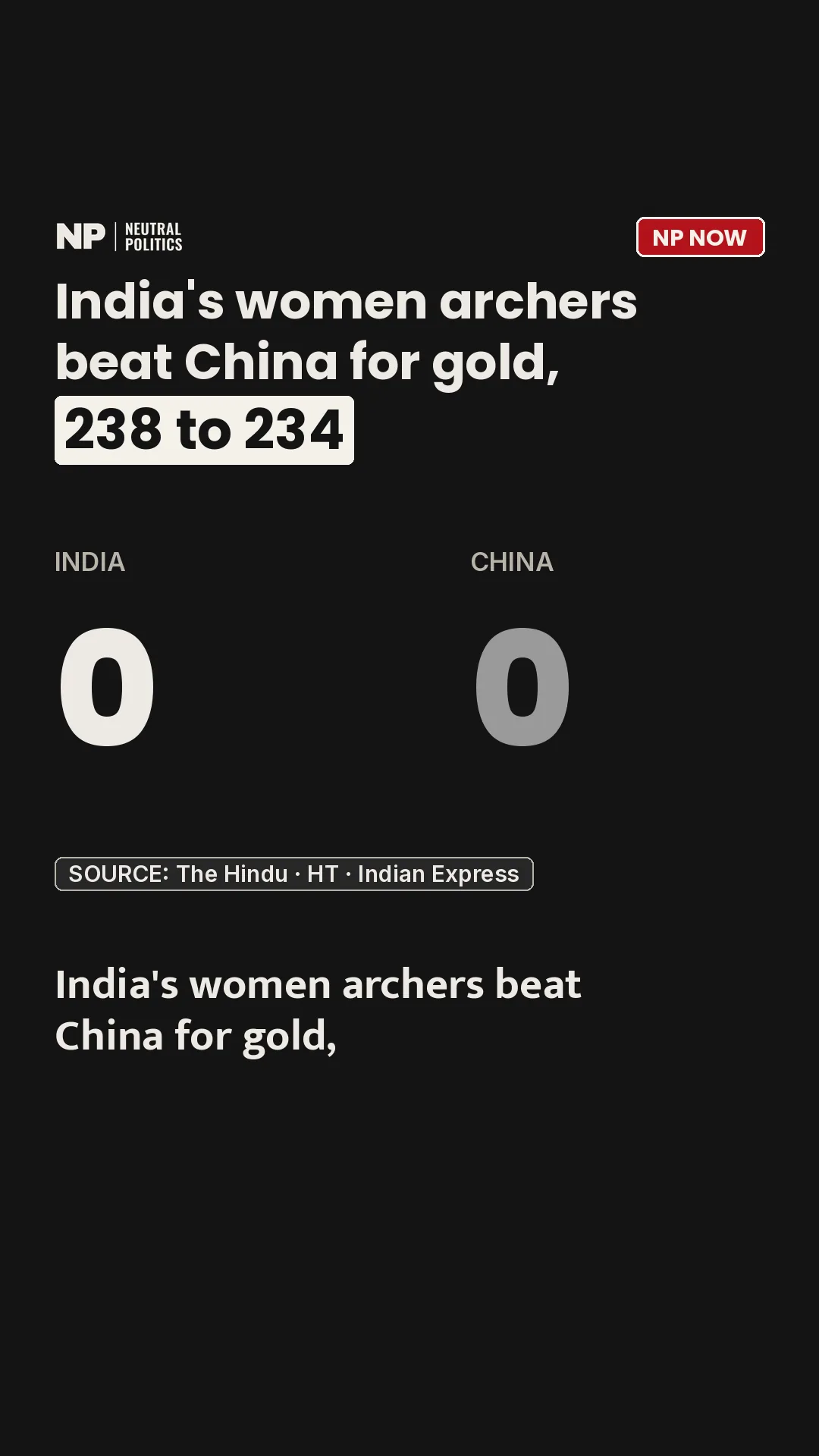 Asian Games: India beat China for women's compound archery team gold, 238–234