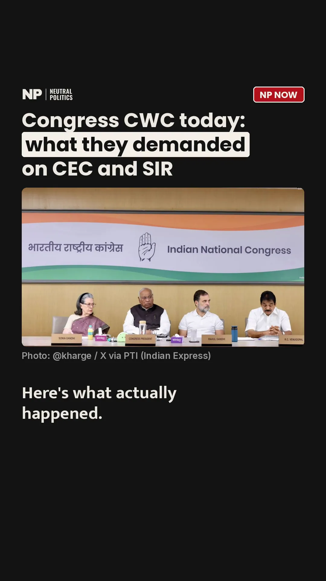 Congress Working Committee demands CEC's removal and SIR suspension; no removal order