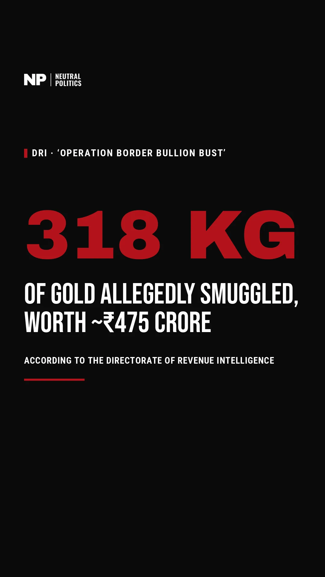 DRI says a courier network allegedly moved about 318 kg of gold