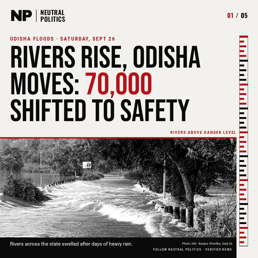Odisha floods: Saturday's toll of evacuees was over 70,000; a later report said more than 75,000