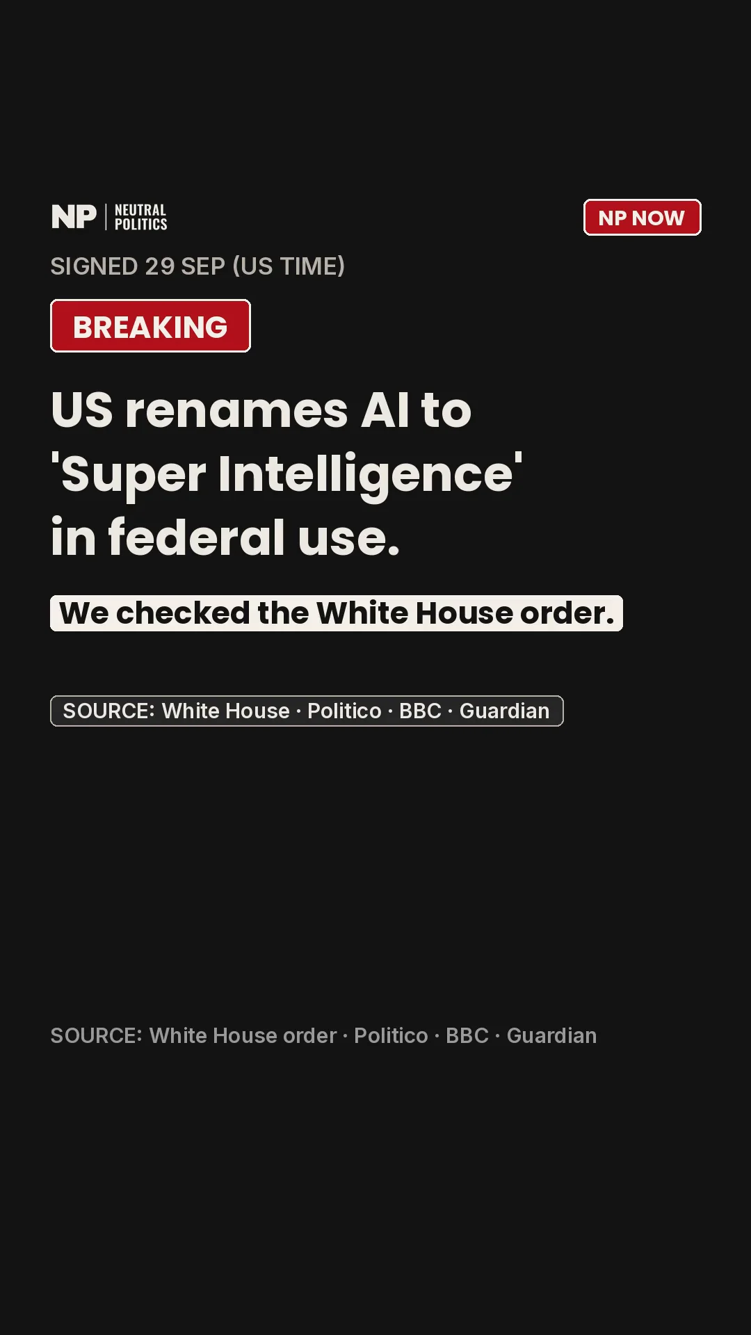 Trump order tells the US executive branch to say 'Super Intelligence' instead of 'AI'