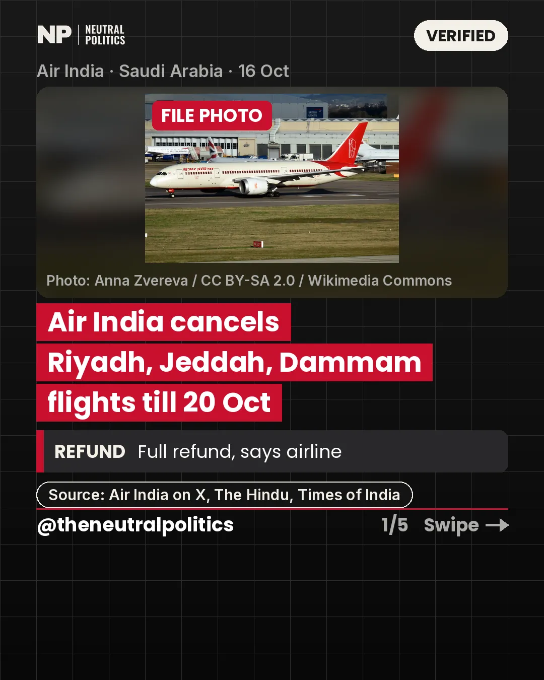 Air India halts Saudi flights till 20 Oct