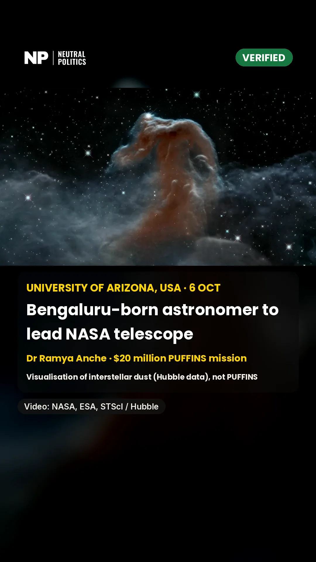 Ramya Anche to lead a NASA telescope