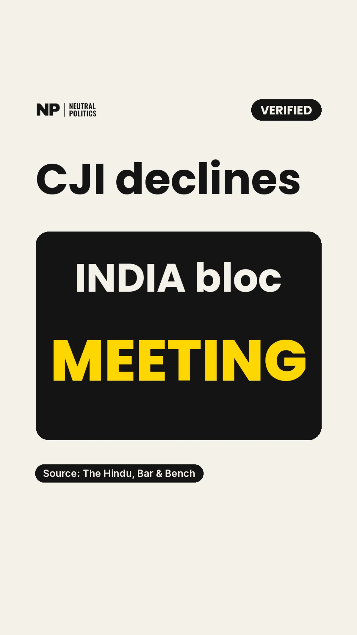 CJI declines an INDIA bloc meeting and points to a petition