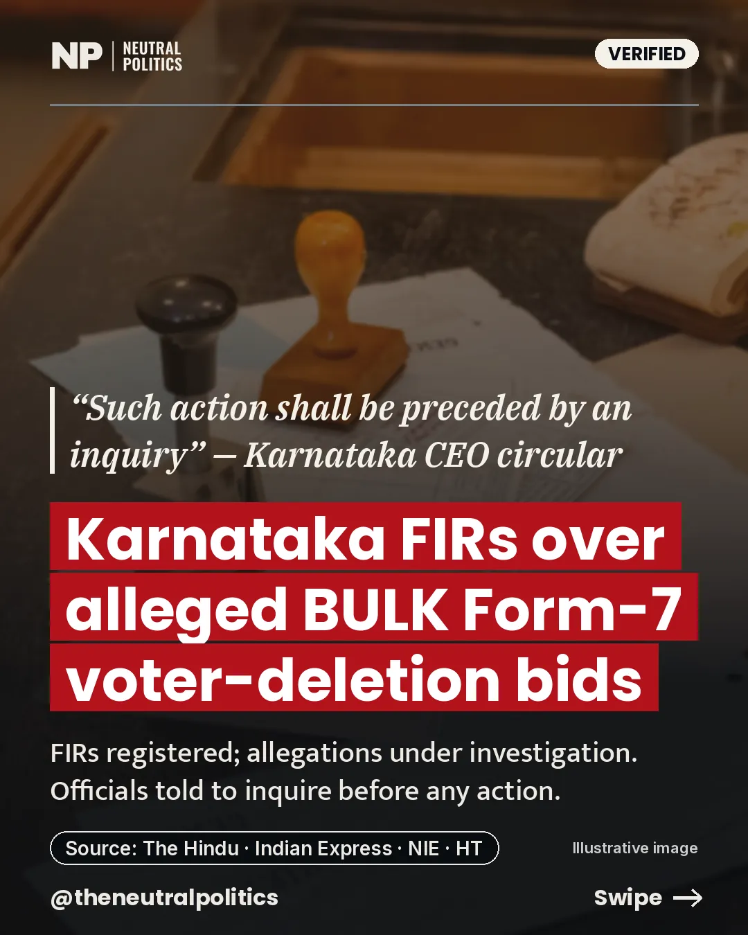 Karnataka FIRs over alleged bulk Form-7 voter-deletion bids