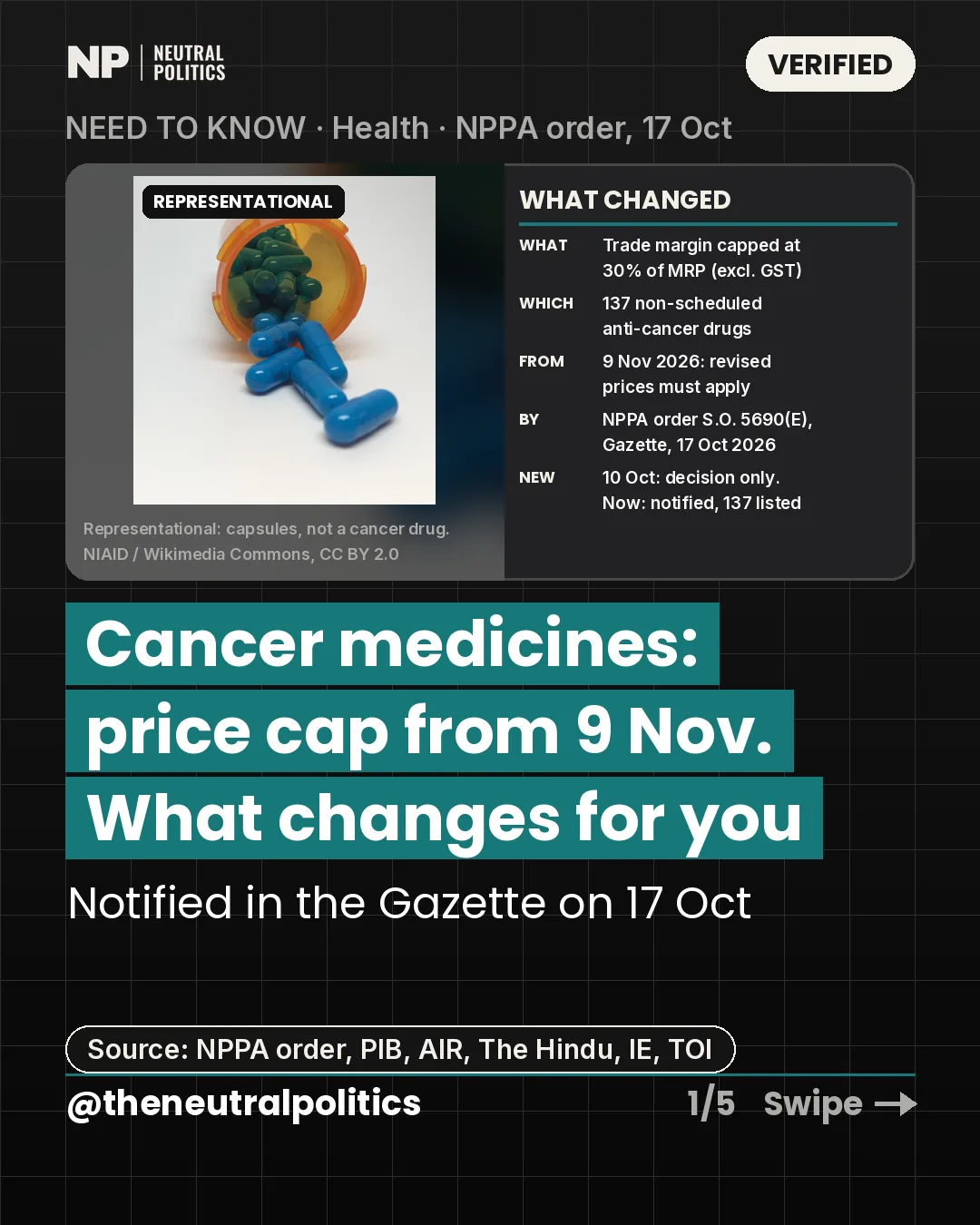 137 cancer drugs: cap from 9 Nov