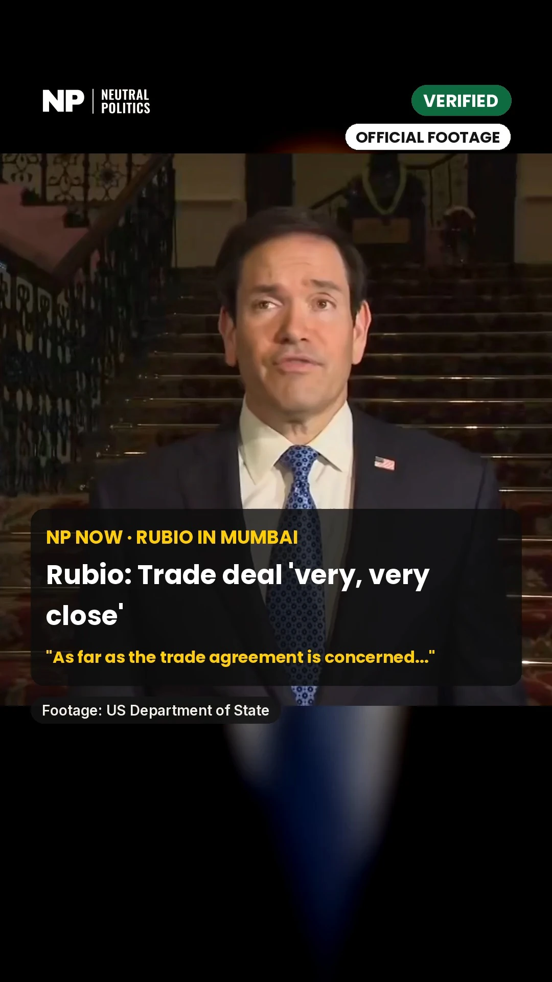 Rubio: trade deal very close, unsigned